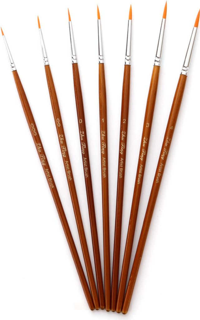 7 stücke Zeichnen Pinsel Kit Set Künstler Pinsel Nylonhaar Spitz Runde Stift Detail Pinsel für Künstler Acryl Aquarell Gouache Ölgemälde für...