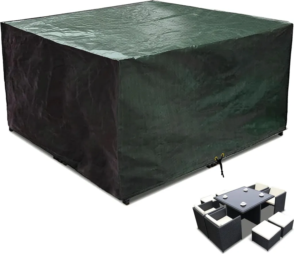 Housse de jardin imperméable anti-moisissure 135x135x71cm pour table grise