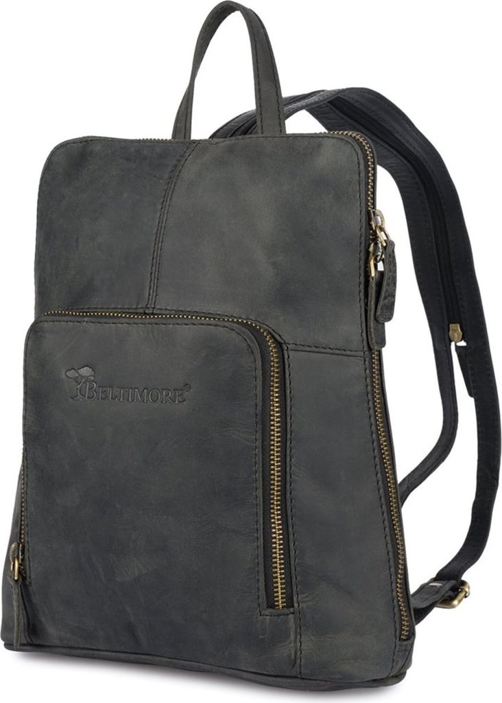 Damen Kultiger Lederrucksack, Schultertasche, Nubukleder, Produktbild 