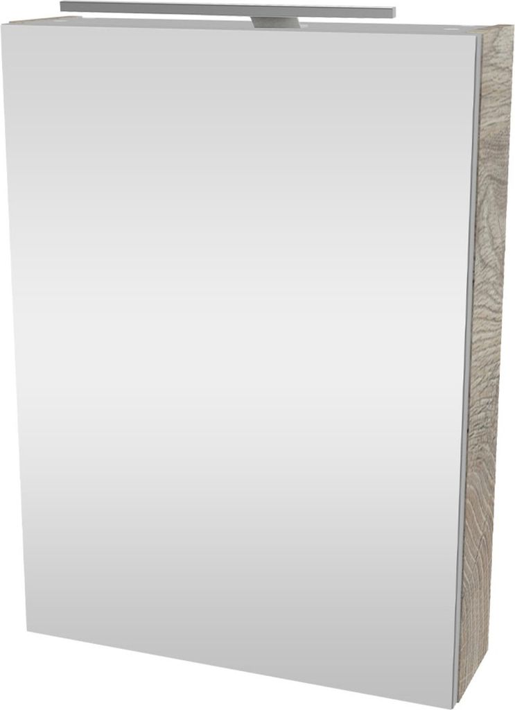 Fackelmann STANFORD Spiegelschrank mit LED-Beleuchtung Alibertschrank für Bad und Gäste-WC (50 x 68 x 15,3 cm) SBC Badschrank mit Spiegel in Ho...