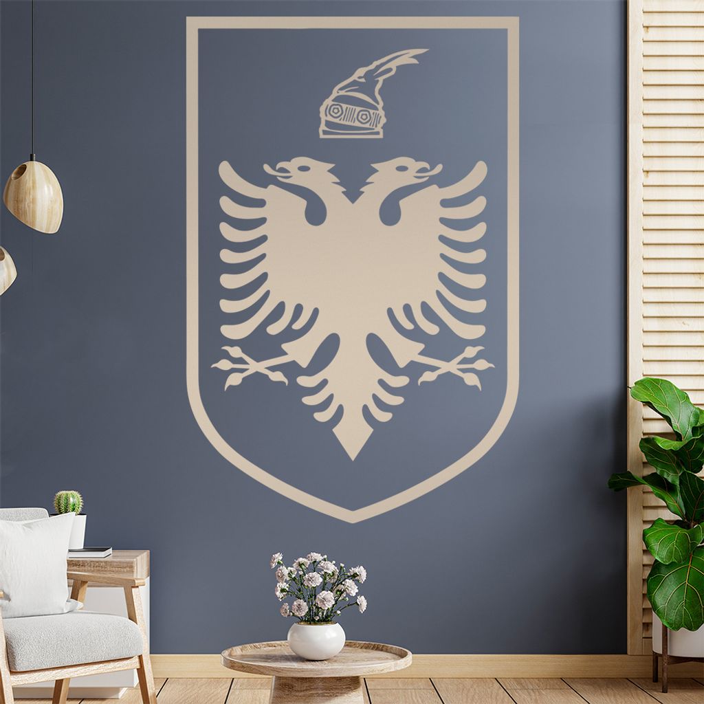 Albanien Wappen Wandtattoo Wandaufkleber Wall Sticker - Dekoration, Küche, Wohnzimmer, Schlafzimmer, Badezimmer