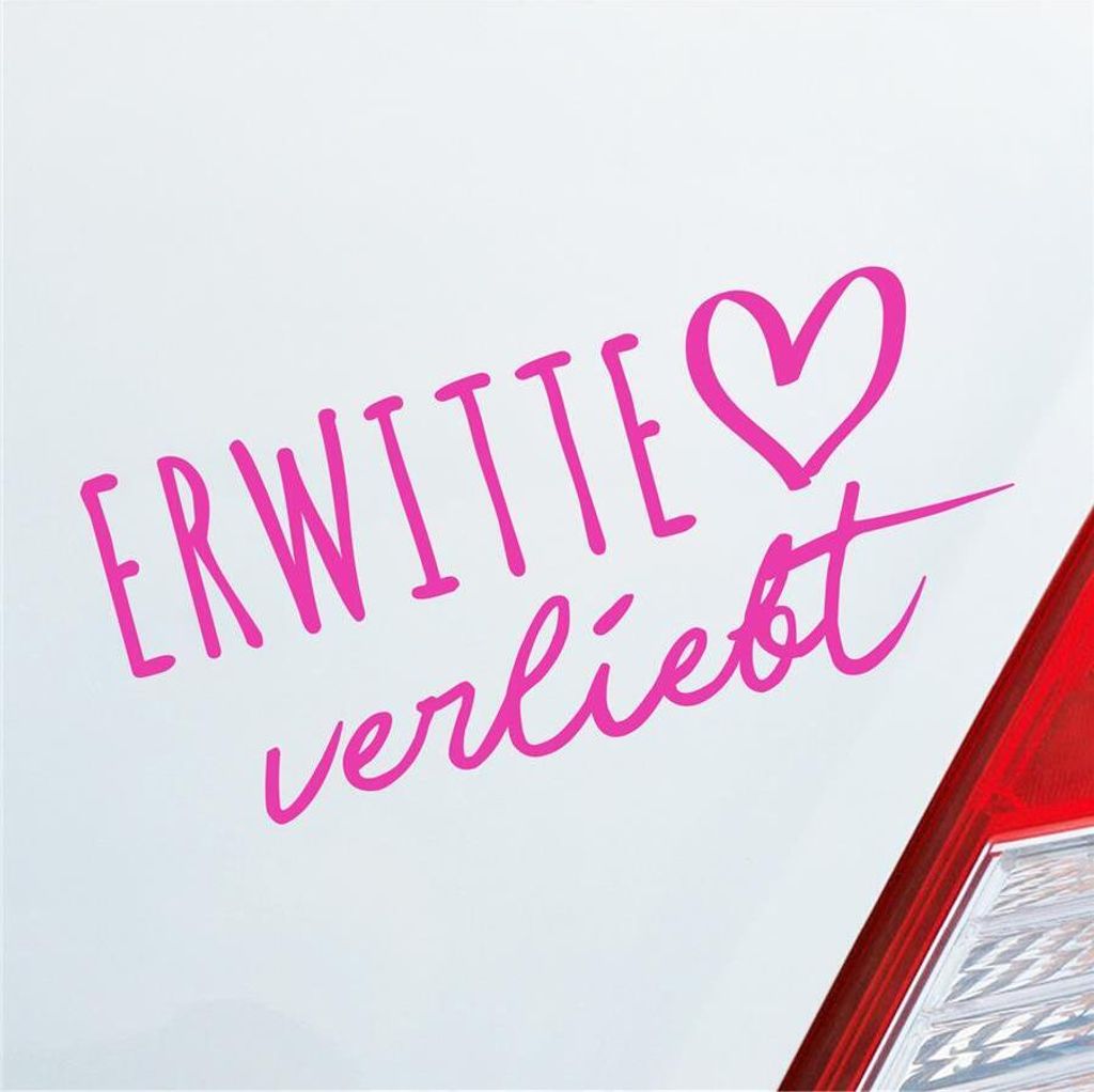 Auto Aufkleber Erwitte verliebt Herz Stadt Heimat Liebe Car 19x9 cm Pink Sticker Heckscheibenaufkleber