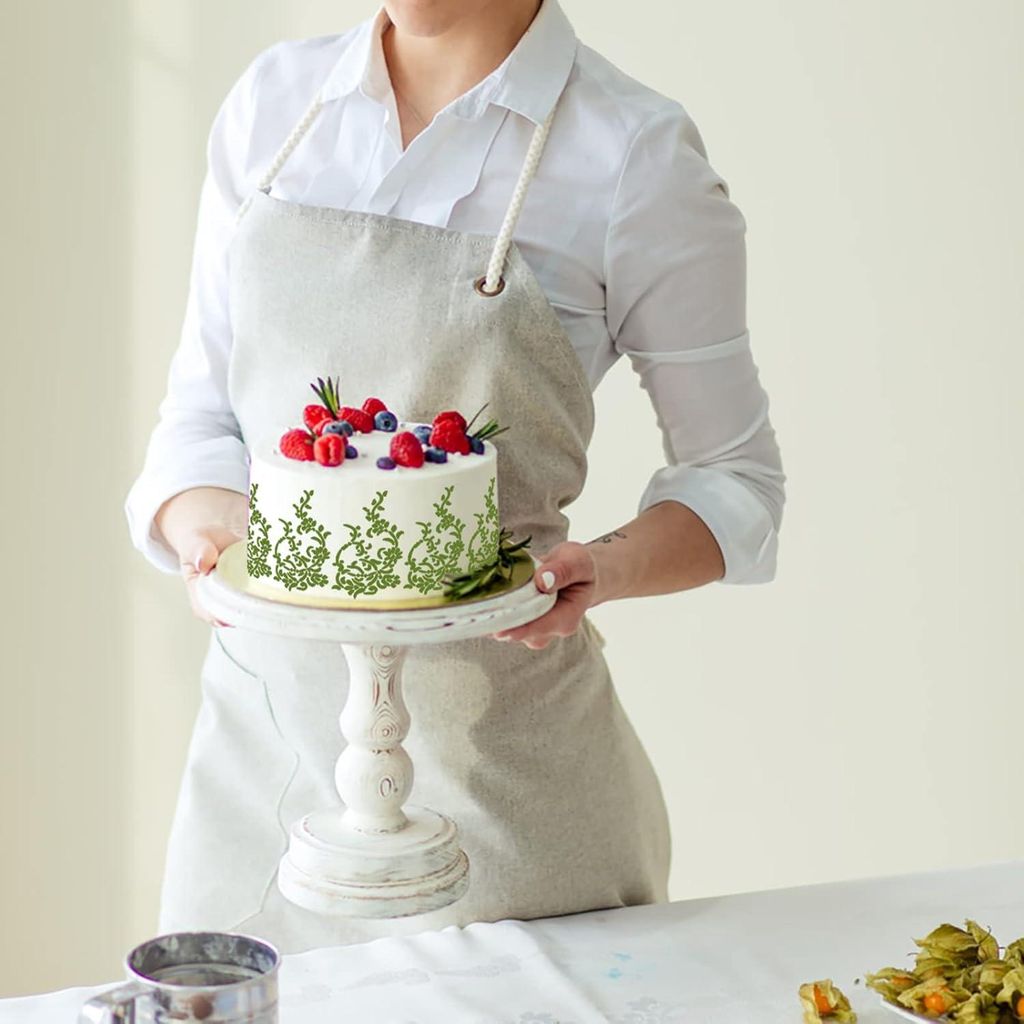 Torten-Dekorationsschablonen - Spitze - Fondant - Zubehör - Tortendekoration - Kekse - Fondant - Dessert - Weiß - 8 Stück