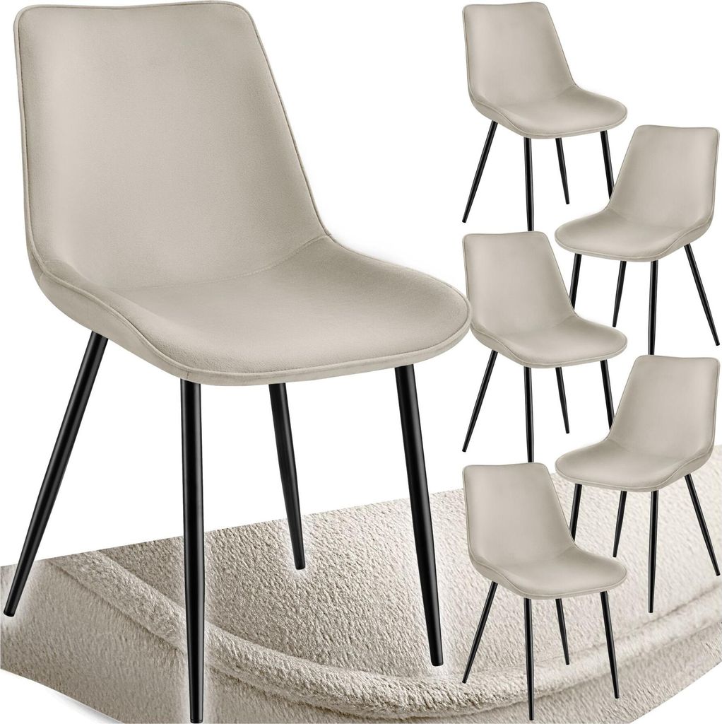 tectake® Set Stuhl Monroe gepolstert, in Samtoptik 48 x 59 Produktbild 
