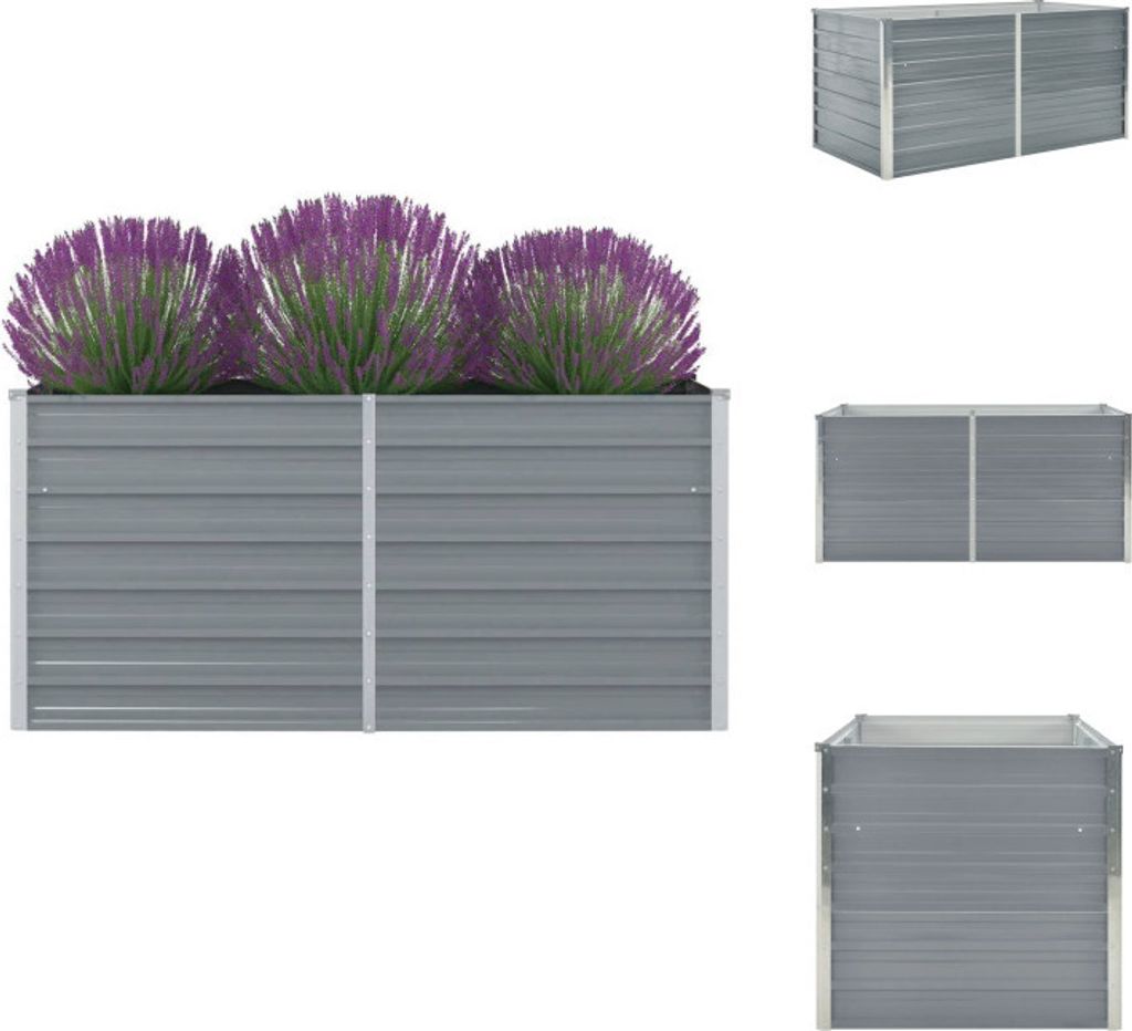 vidaXL Podwyższona grządka 160 x 80 x 77 cm Stal ocynkowana Zdjęcie produktu 