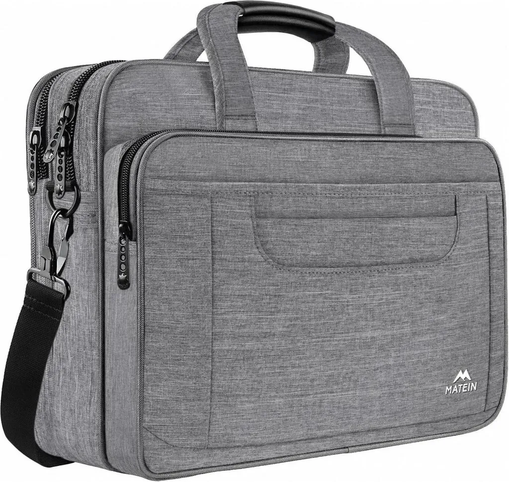 Custodia Laptop 15.6 Uomo Grigio Ufficio - Borsa Sottile Anti-Urto