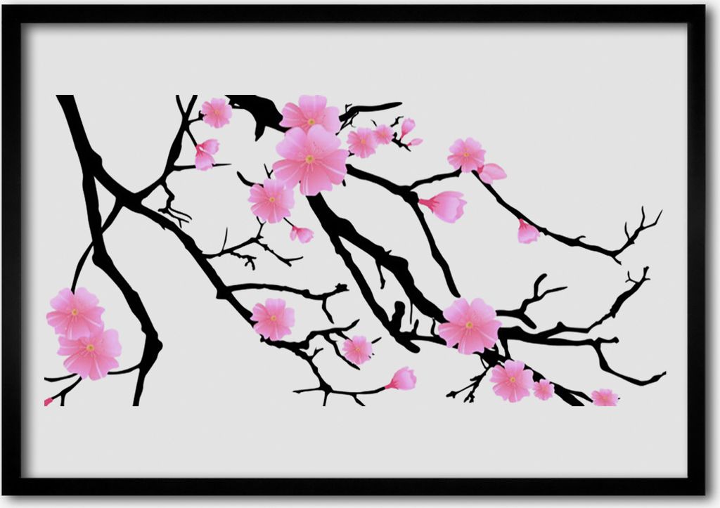 Bild 70x50 MDF-Rahmen Wandkunst Die Stiele der Blumen-Kunst