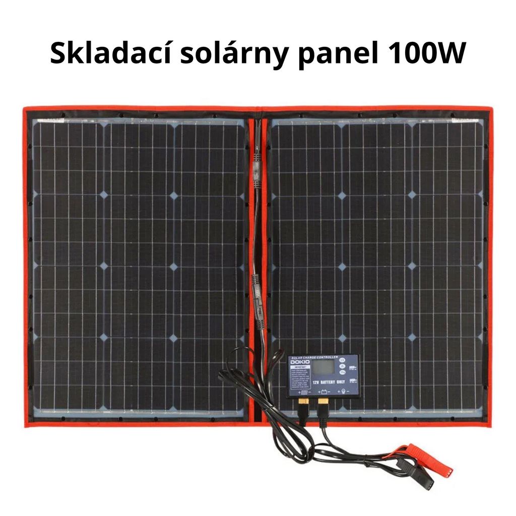 Dokio 100W skladací solárny panel 18V s 12V regulátorom – Obrázok produktu 