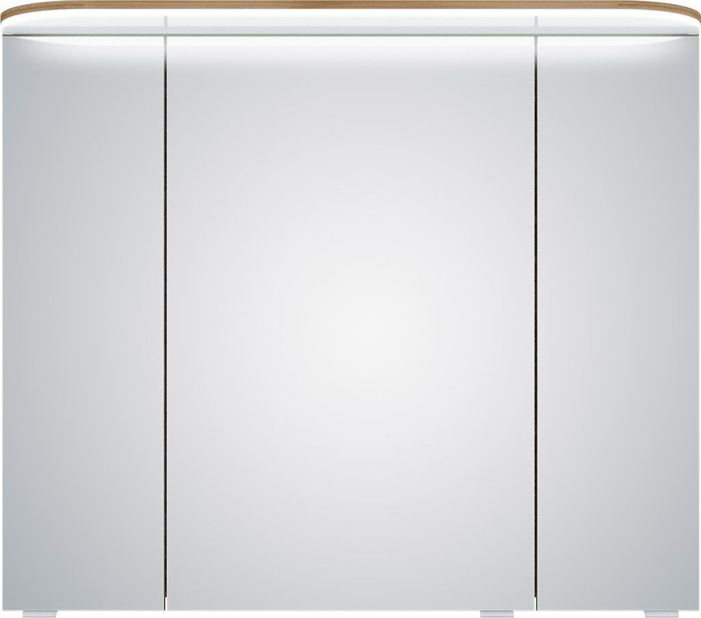 PELIPAL Balto Sprint Bad Möbel, Spiegelschrank, LED Beleuchtung, Riviera Eiche quer NB 85 cm