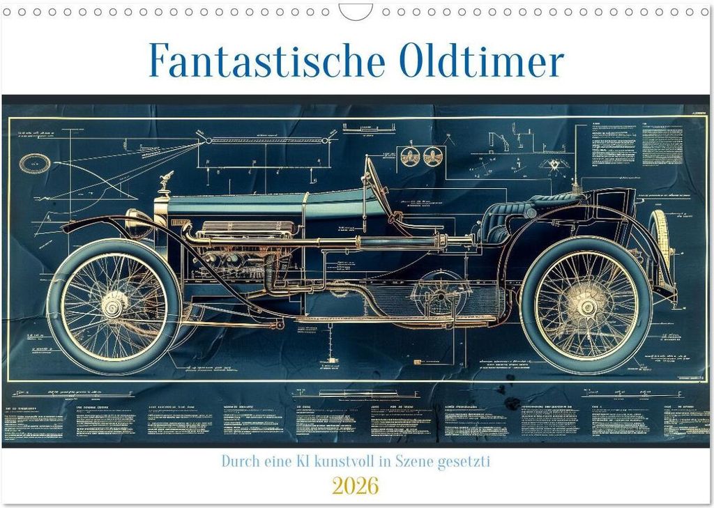 Fantastische Oldtimer (Wandkalender 2026 DIN A3 quer), CALVENDO Monatskalender