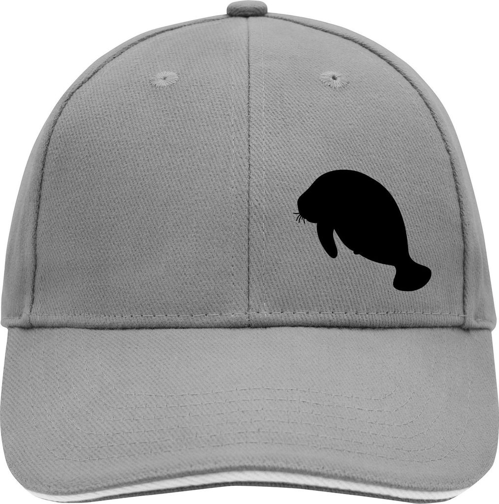 Huuraa Cappy Mütze Seekuh Silhouette Dark Grey/White Baumwolle 6-Panel Kappe Geschenkidee