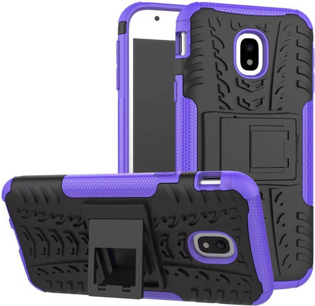 Hybrid Case 2teilig Outdoor Lila Tasche Hülle für Samsung Galaxy J3 J330F 2017