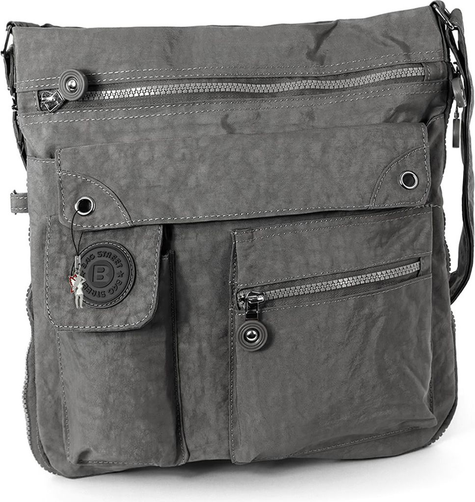 Bag Street Nylon Tasche Damenhandtasche grau 31x10x33 D2OTJ206K