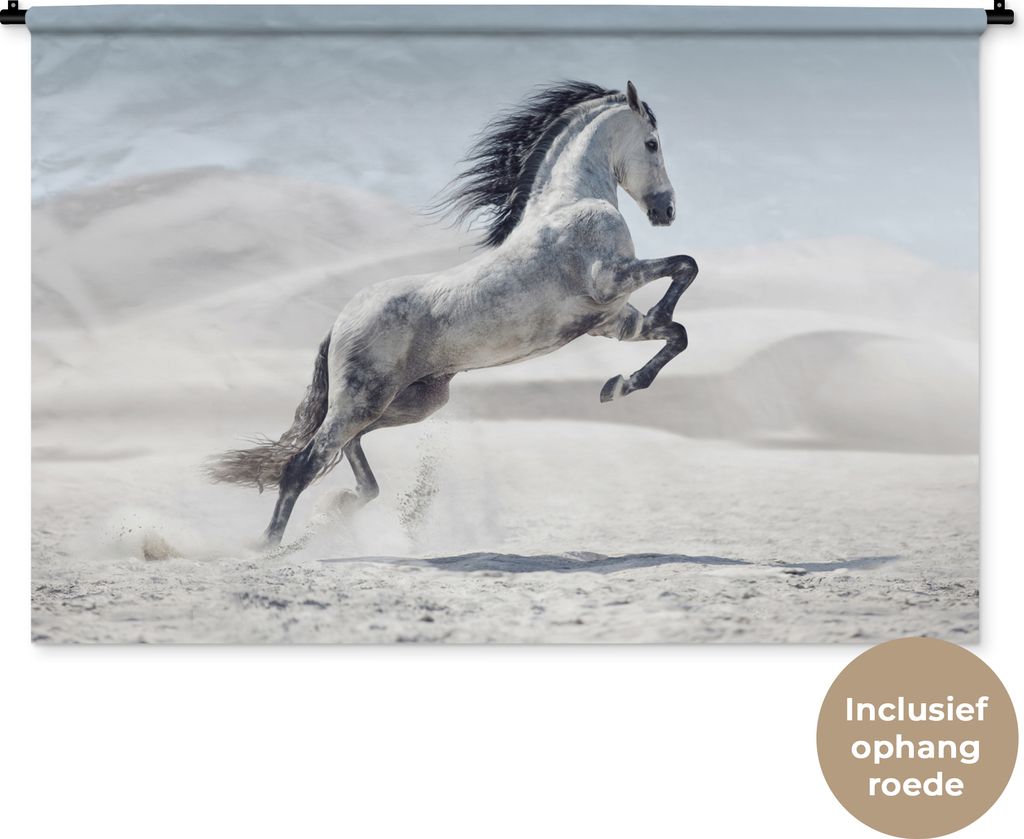 MuchoWow Wandteppich Wandbehang Pferd - Tiere - Sand - Natur 120x80 cm Tapisserie Dekoration Wandtuch - Wanddekorationen - Wandtücher