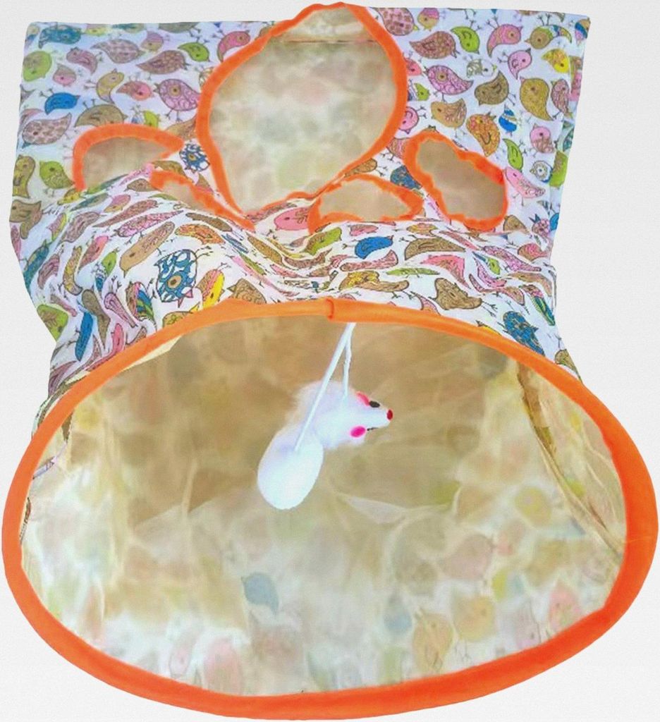 Katzentunneltasche - Sound Tunnel Tasche - Niedliches Röhrenspielzeug zum Entspannen, Erkunden, Tragbares Spielen zum Verstecken, Spielen