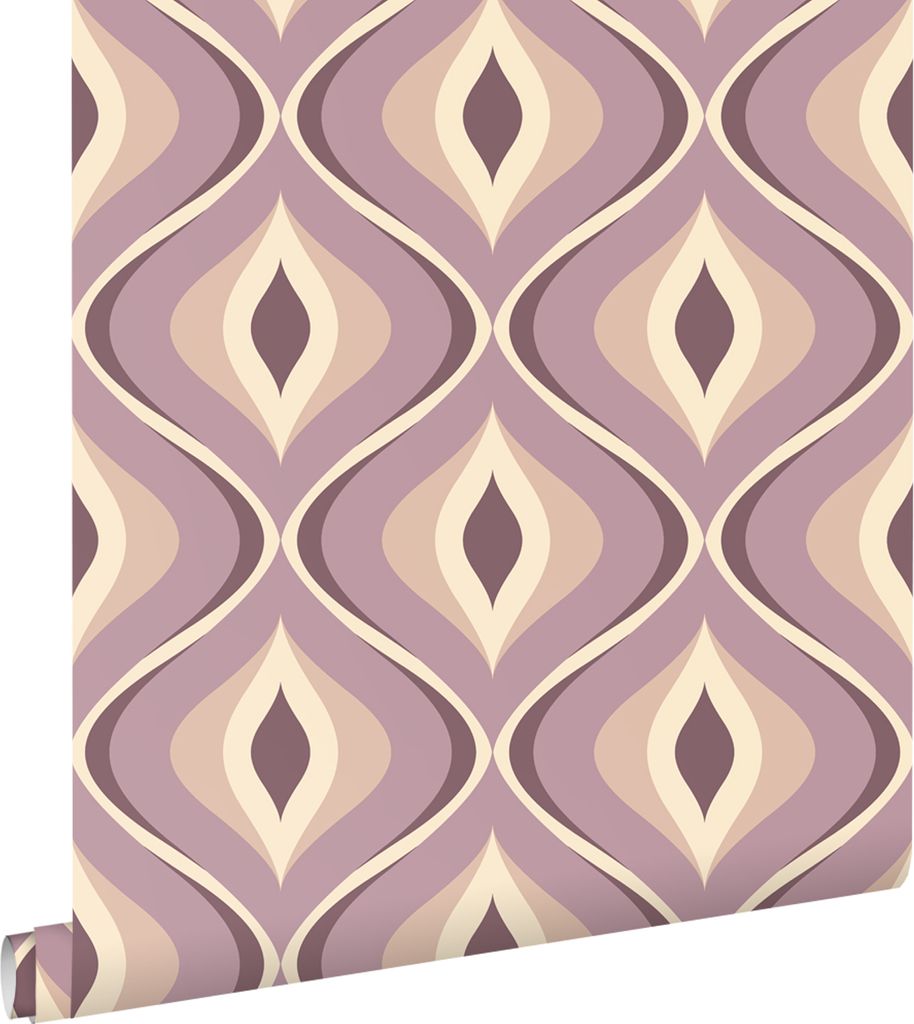 ESTAhome Tapete Retro-Ornamente Violett 50 x 900 cm