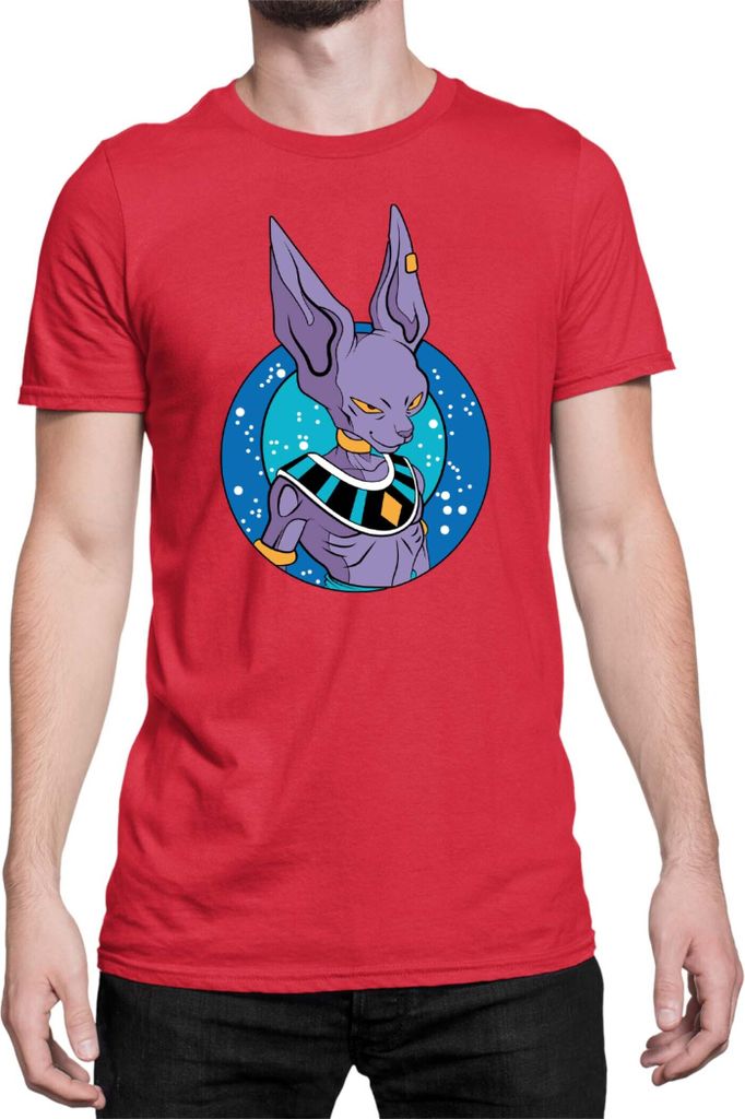 Herren T-Shirt Dragon Anime Manga Ball Z Beerus 01, Man 2XL / Rot