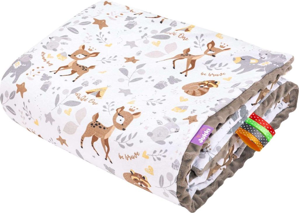Magical Woodland & Mokka Minky Babydecke 75x100cm Produktbild 