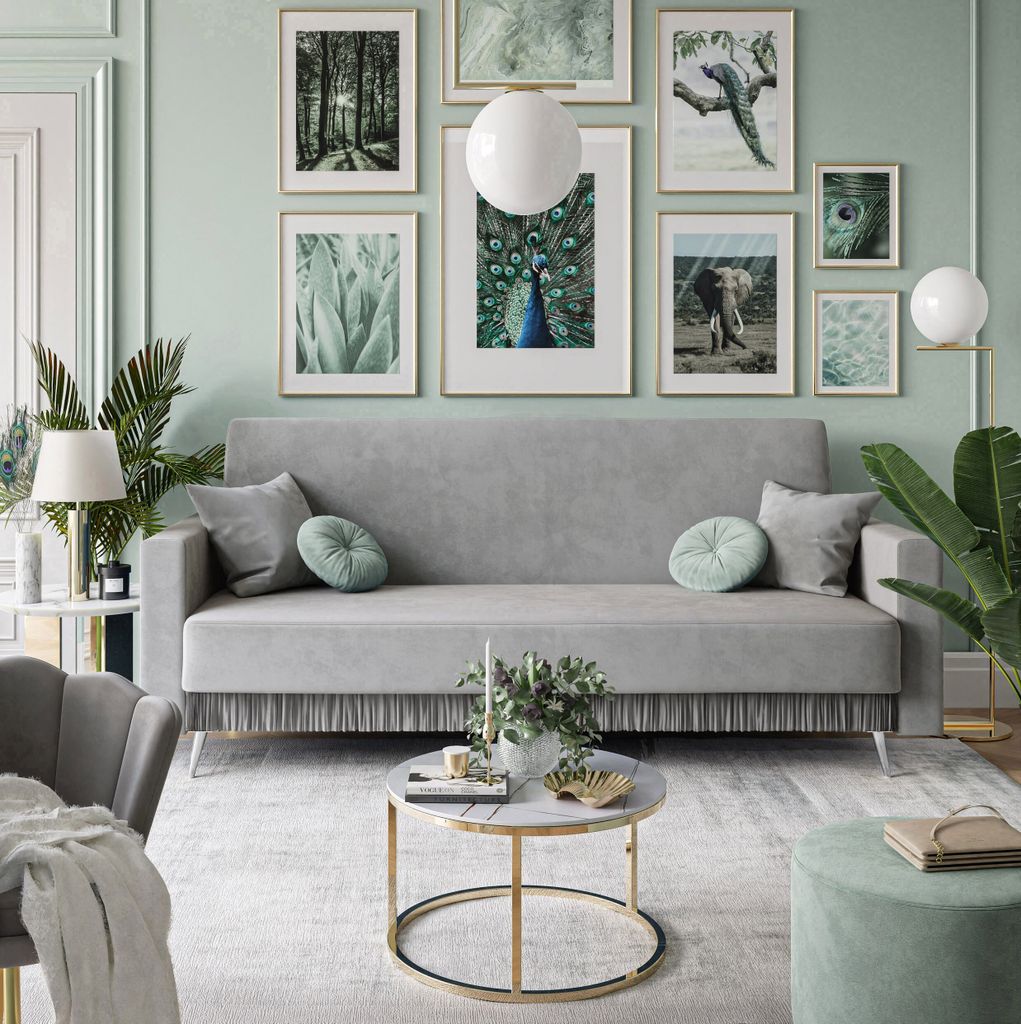 Gepolstertes Sofa VANITY mit Schlaffunktion Jasmine 90 Beine chrom