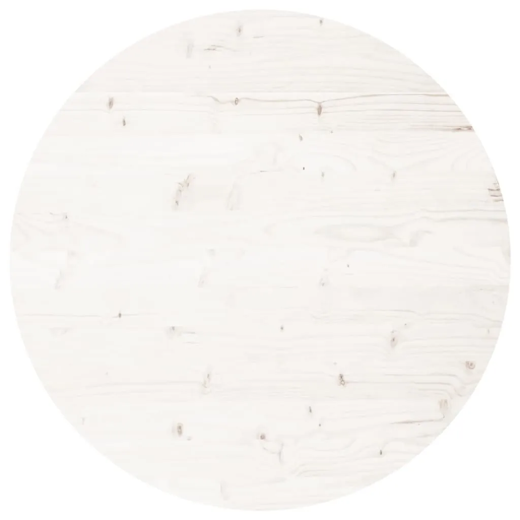 Piano Tavolo Rotondo Bianco Ø70x3 cm in Legno di Pino Massiccio | Qualità