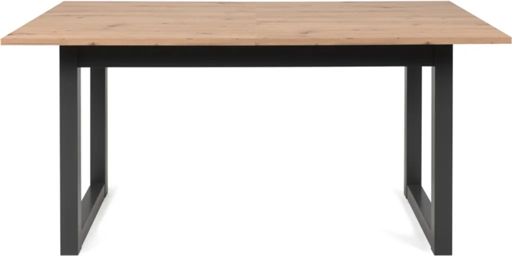 Table à manger extensible DENVER L160-200 cm bois clair et noir chaleureux