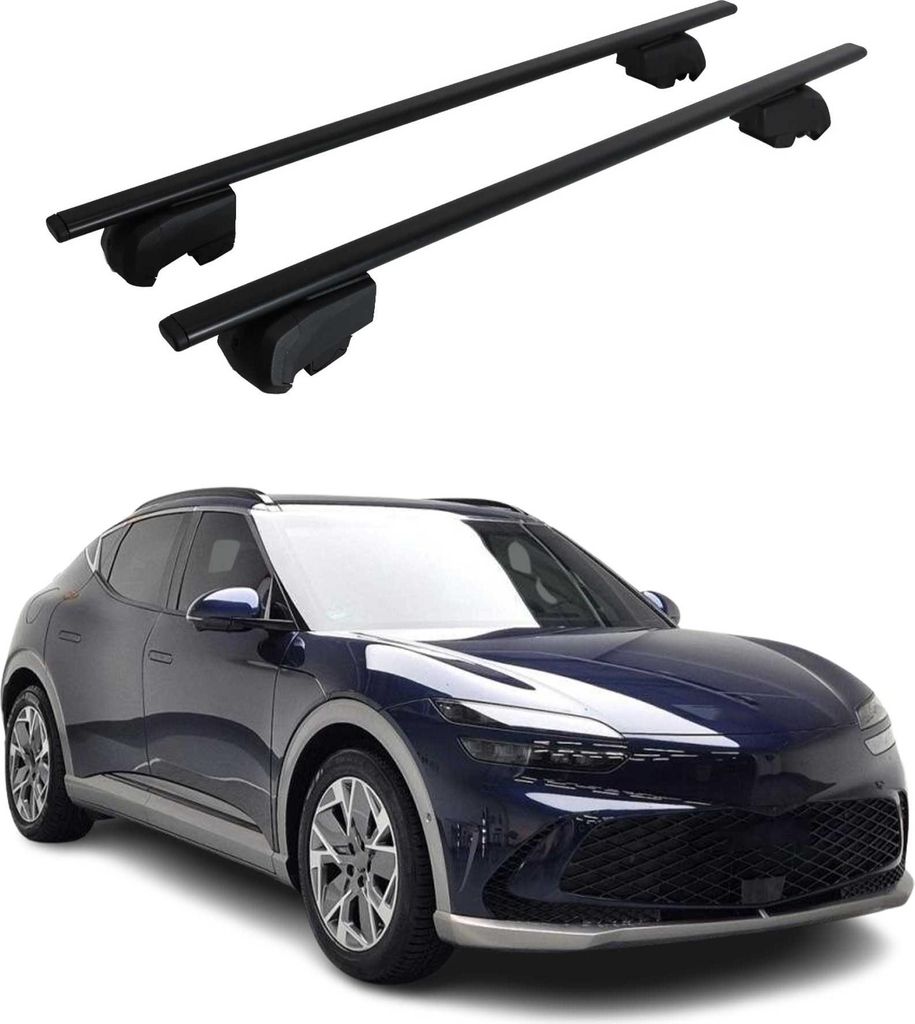 Dachträger Grundtäger für Genesis GV60 2022-2025 75kg Metall Schwarz 2tlg