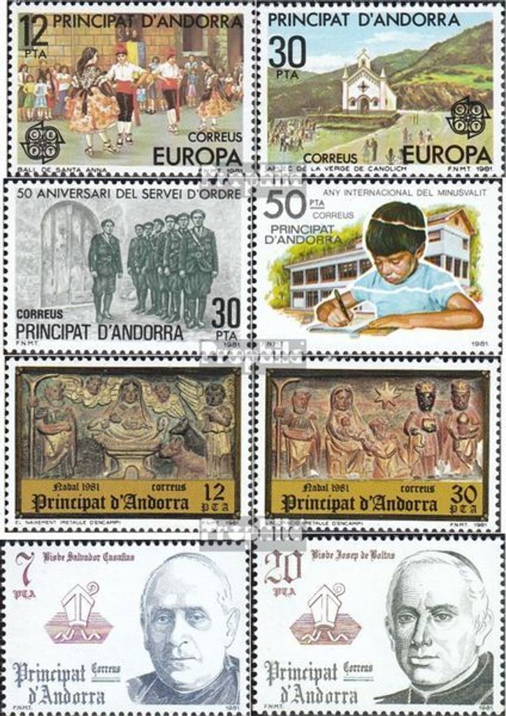 Briefmarken Andorra - Spanische Post 1981 Mi 138-145 (kompl.Ausg.) Jahrgang 1981 komplett postfrisch Europa