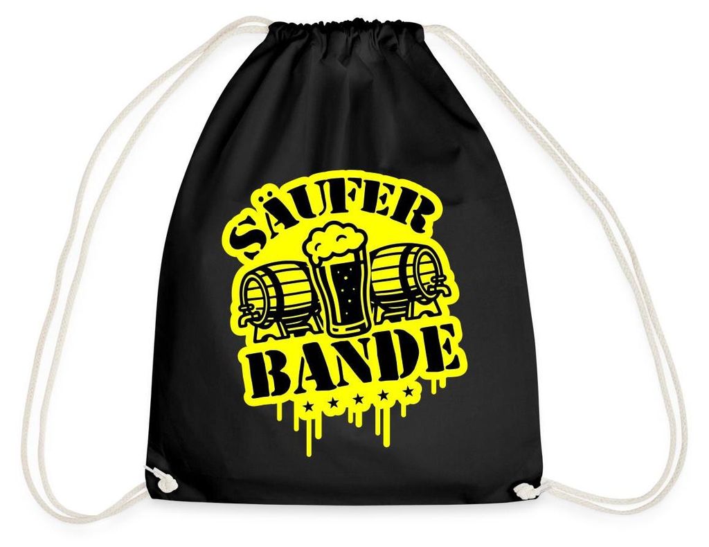 Spreadshirt JGA Männer | Säuferbande Turnbeutel, One size, Schwarz