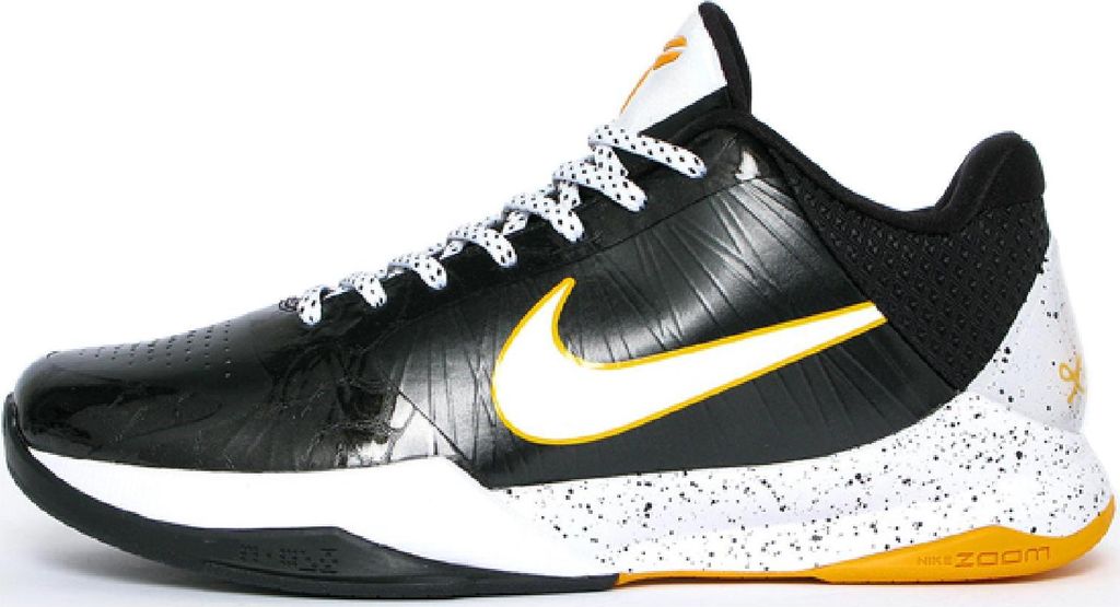 Nike Air Zoom Kobe Bryant V 5 Del Sol Basketballschuhe Hallenschuhe Sneaker schwarz/weiss/gelb 386429-002 RARITÄT, Schuhgröße:51.5 EU