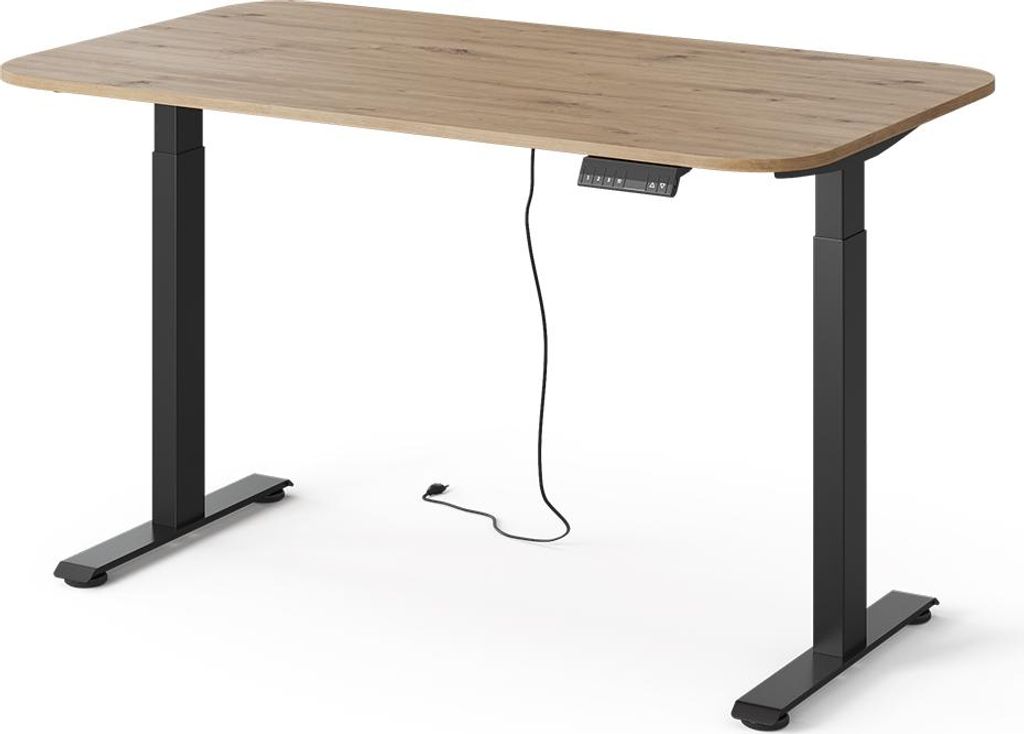 höhenverstellbarer elektrischer Schreibtisch Vicco Elevate Schwarz/Artisan 140 x 80 cm 2 Motoren, Model 58667