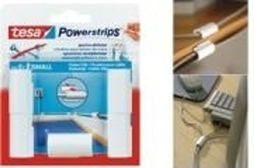 Tesa Powerstrips Kabelclips - Selbstklebend & Spurlos Entfernbar, 10 Stück