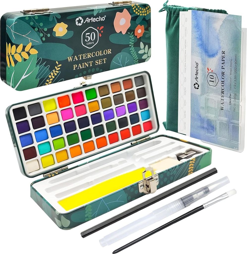 Artecho Aquarellfarben Wasserfarben Set - 50 Farben,1 Produktbild 