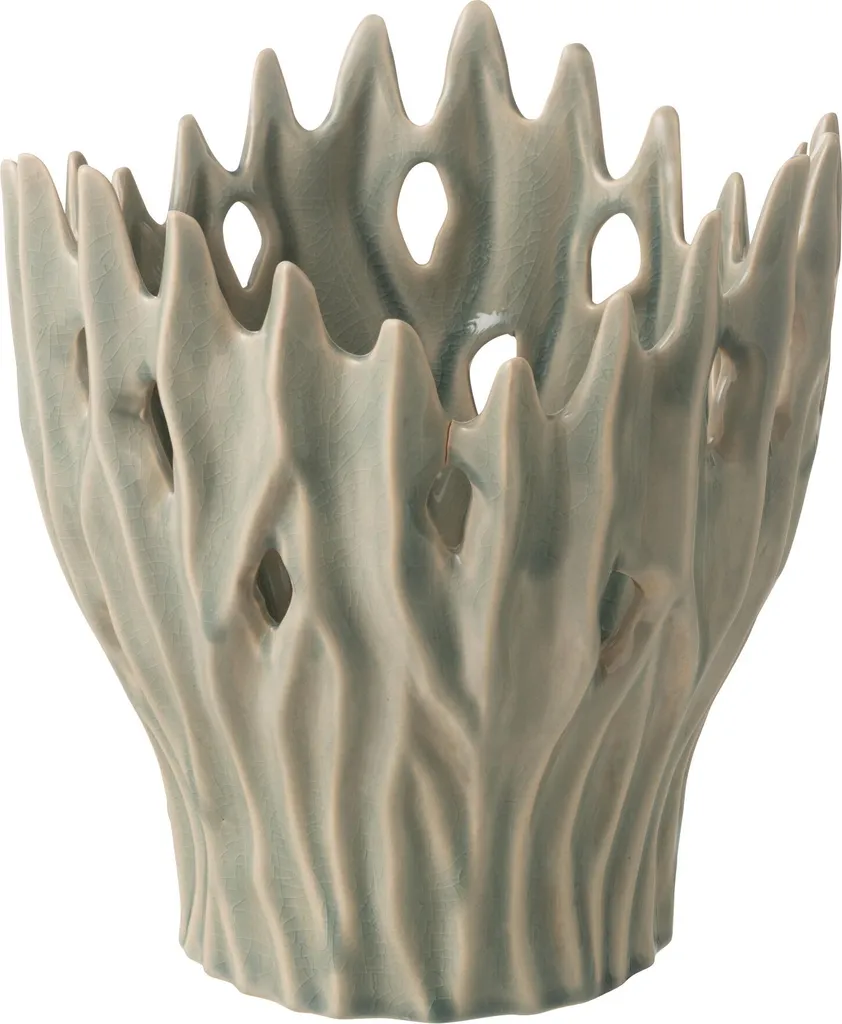 Petit vase décoratif en porcelaine bleu ciel J-Line Amy pour intérieur