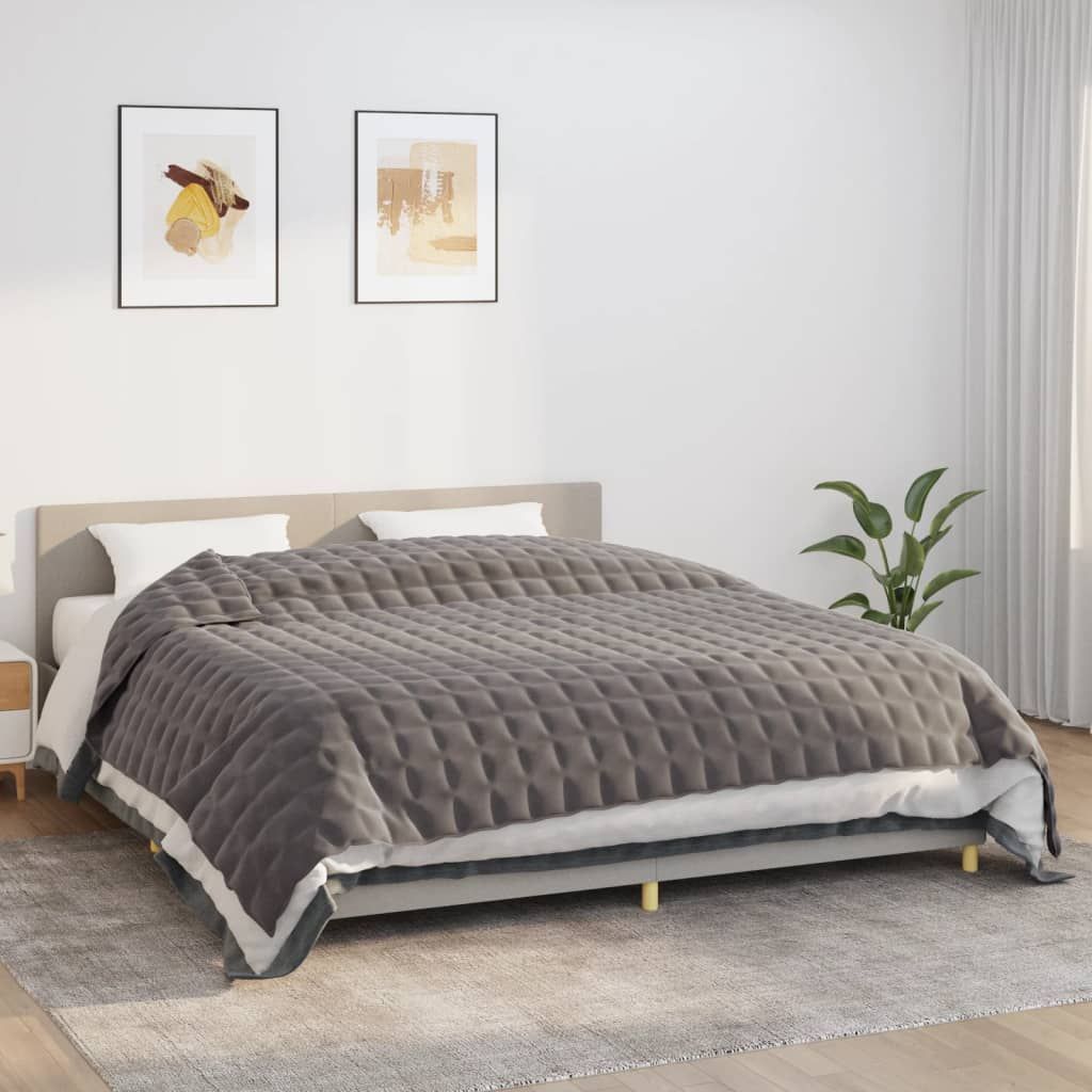 The Living Store Gewichtsdecke Grau 235x290 cm 11 kg Stoff