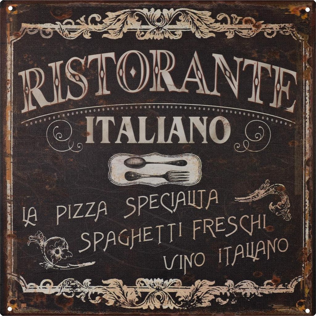 Moritz Blechschild 30 x 30 cm Ristorante Italiano Pizza Produktbild 