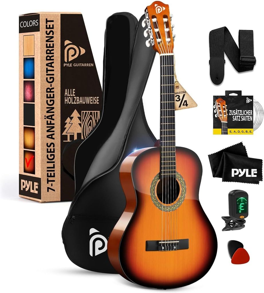 Pyle Akustikgitarre für Anfänger, 3/4 Junior-Größe Produktbild 