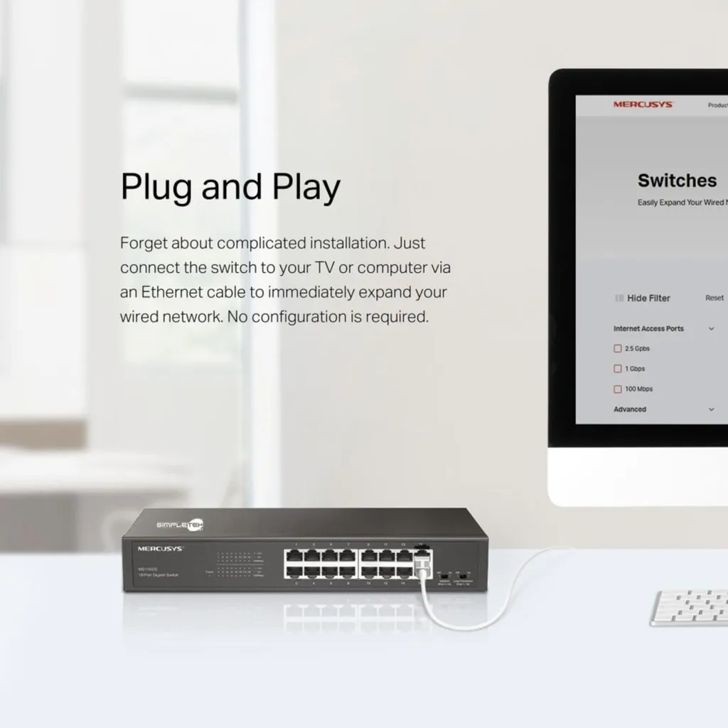 Mercusys MS1X Switch Multi-Ports Extension Réseau Rapide sans Setup - 9