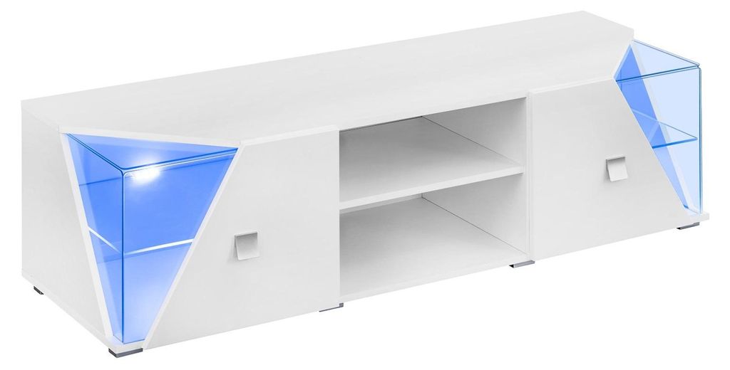 Wohnwand TV Ständer Holz Luxus Modern Möbel Weiß Wohnzimmer Neu