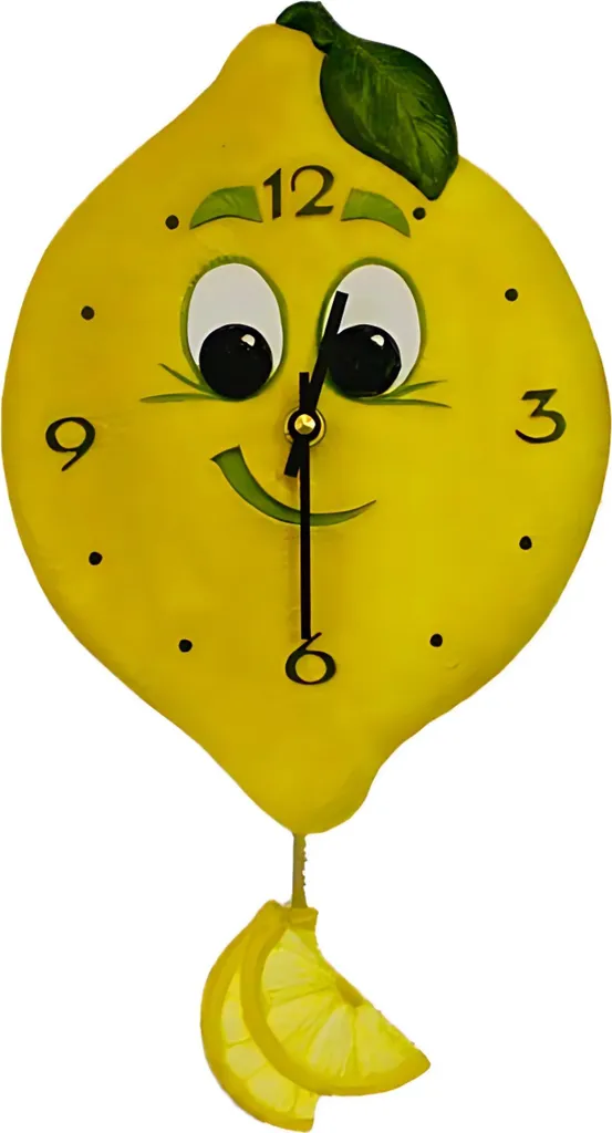 Grande horloge murale décorative cuisine motif citron Terrastudio