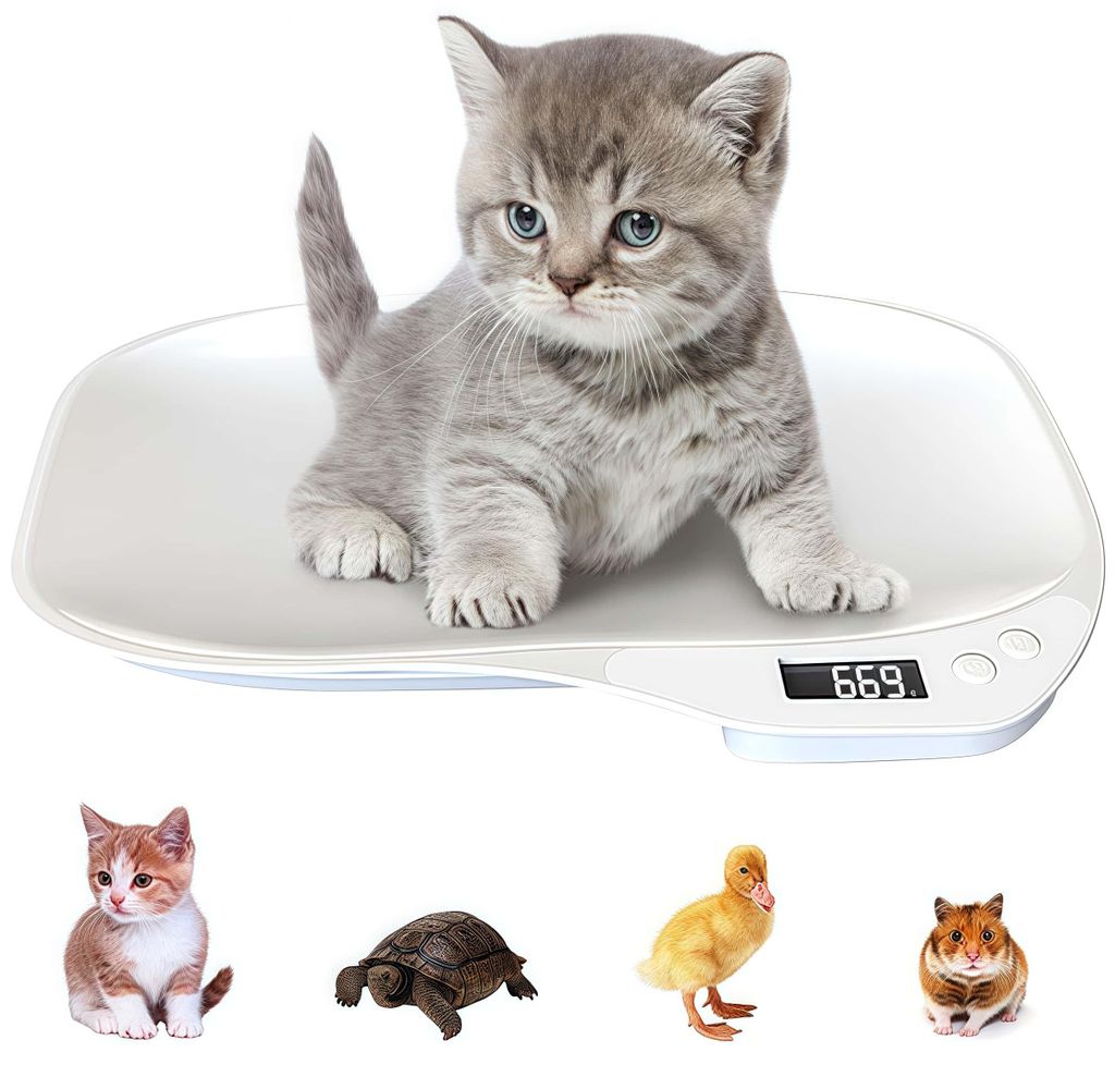 Tierwaage für Kleine Tiere, 15kg/1g, LCD Display Produktbild 