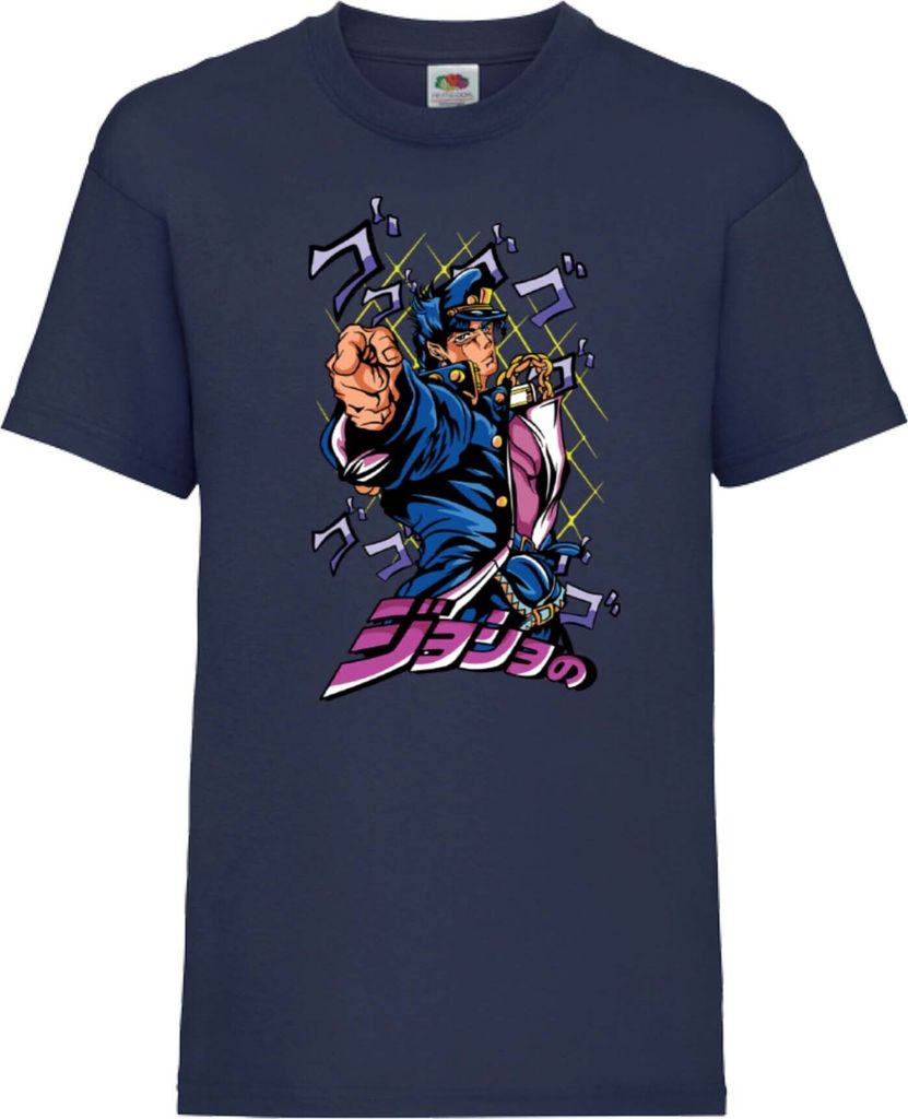 Kinder T-Shirt Japan Animation Manga Anime Comics Jojo'S Anime manga Bizarre Adventure Jotaro Kujo Var-004 Jotaro Kujo, 7-8 Jahr - 128 / Dunkelblau