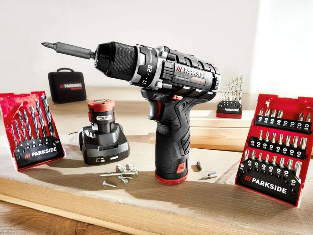 Perceuse visseuse brushless PBSPA 12 A1 Parkside Performance kit complet - 2