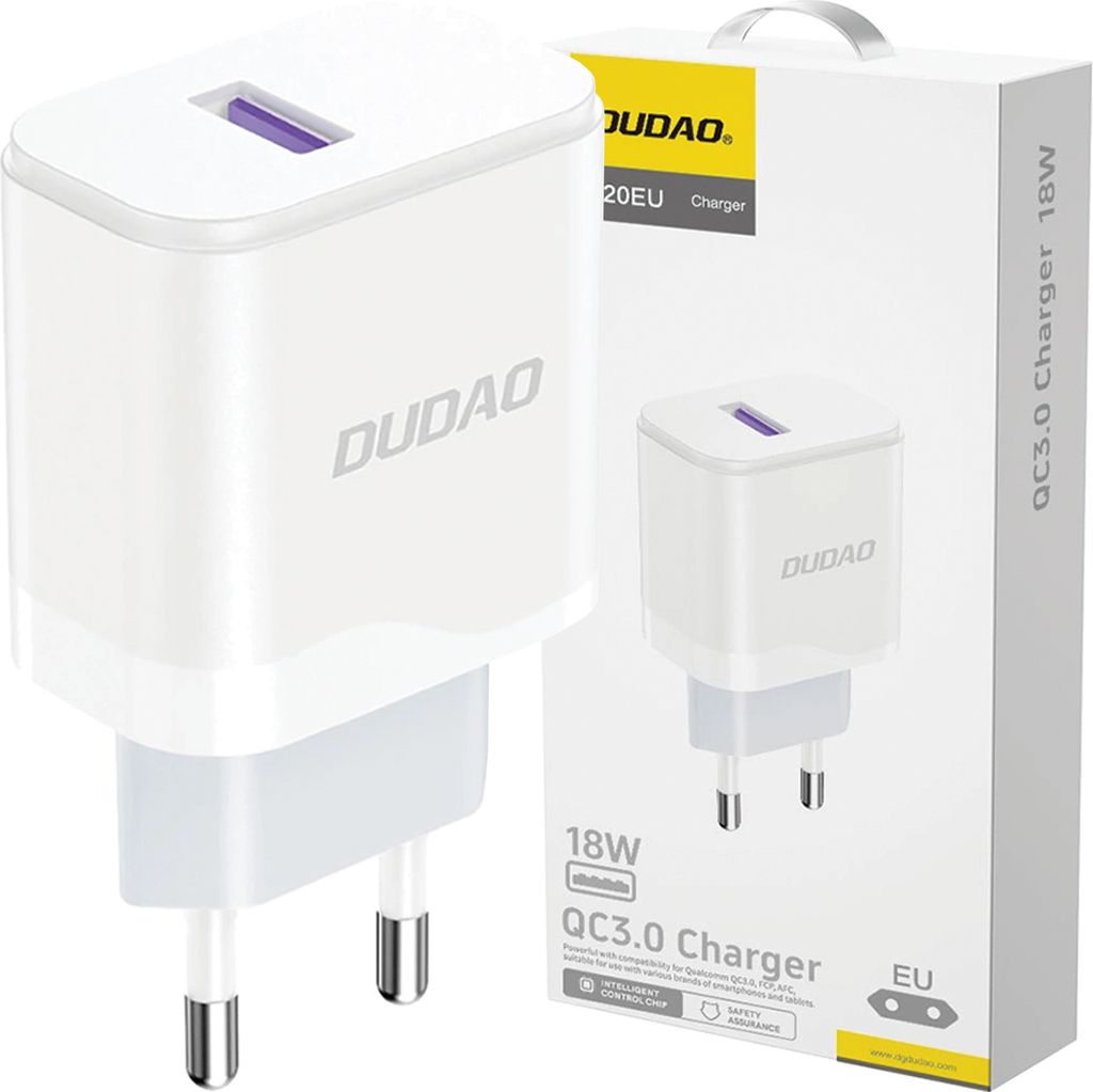 DUDAO A20EU USB-A 18W + USB-A - micro USB White