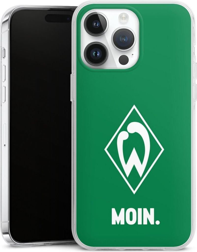 DeinDesign Handyhülle für Apple iPhone 14 Pro Max Silikon Hülle Case Smartphone Schutzhülle Moin Offizielles Lizenzprodukt SV Werder Bremen