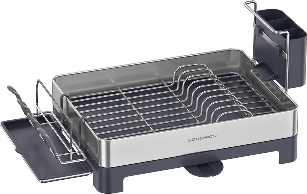 Égouttoir inox résistant aux traces de doigts avec bec de vidange 360°