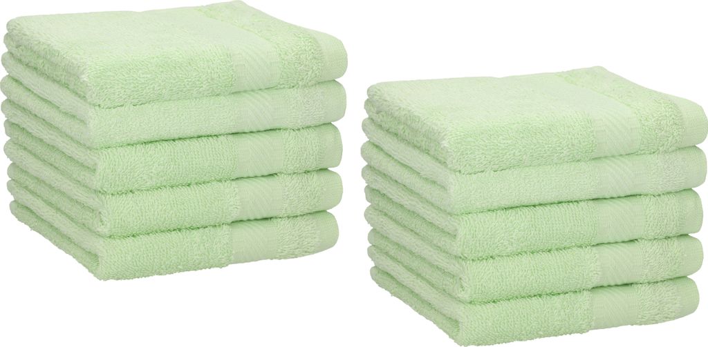 Betz 10 Stück Seiftücher Seiftuch Seiflappen Set Palermo 100% Baumwolle Größe 30x30 cm grün