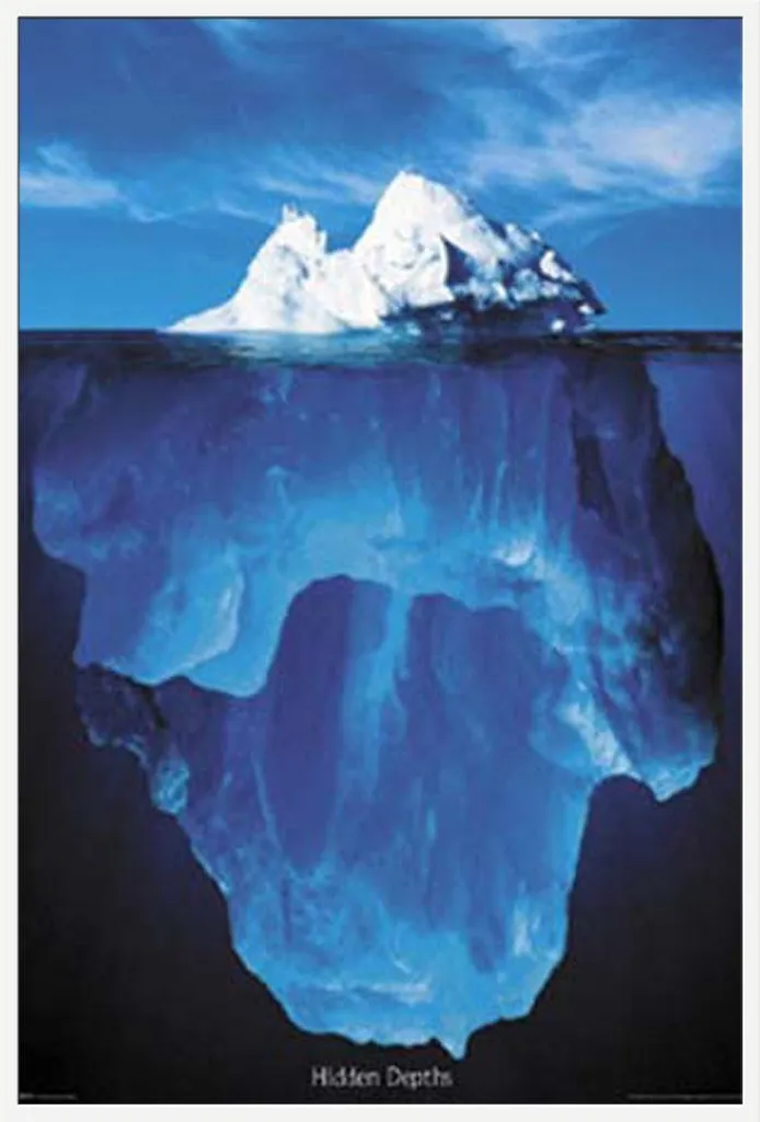 Déco bureau motivante Affiche Iceberg cadre blanc vitre acrylique Shinsuke