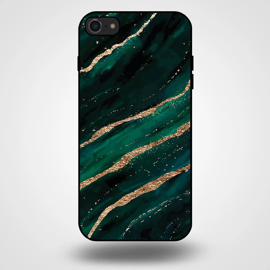OFFERTA Custodia iPhone SE Marmo Verde Oro TPU Smartphonica