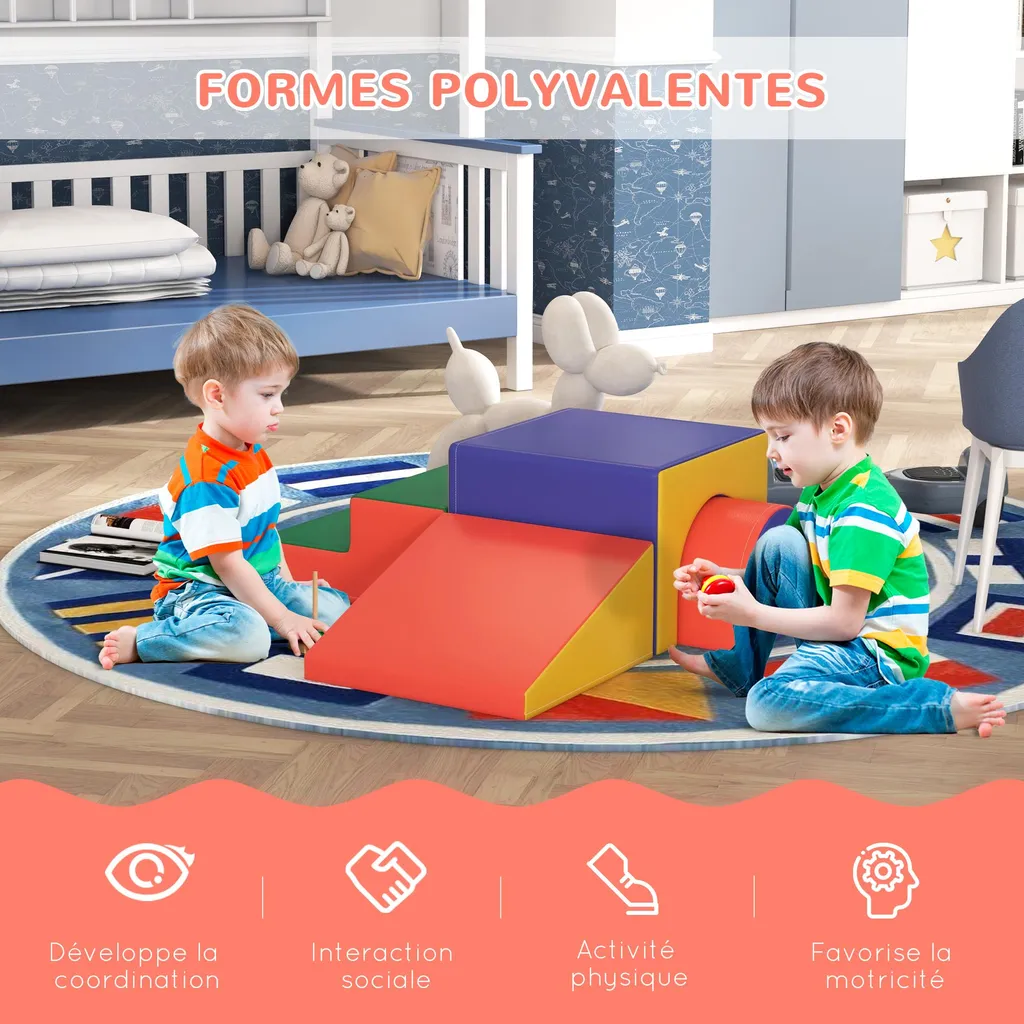 Blocs de construction mousse bébé avec housse synthétique lavable