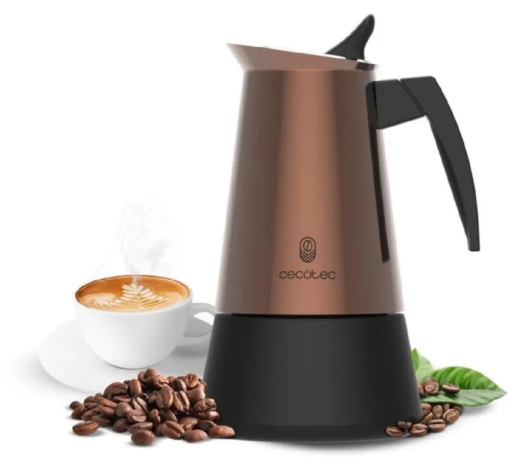 Cafetière italienne inox 10 tasses - fini le café brûlé sur induction